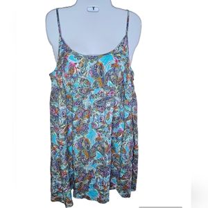 Wild Fable women's blue paisley design spaghetti strap dress size M